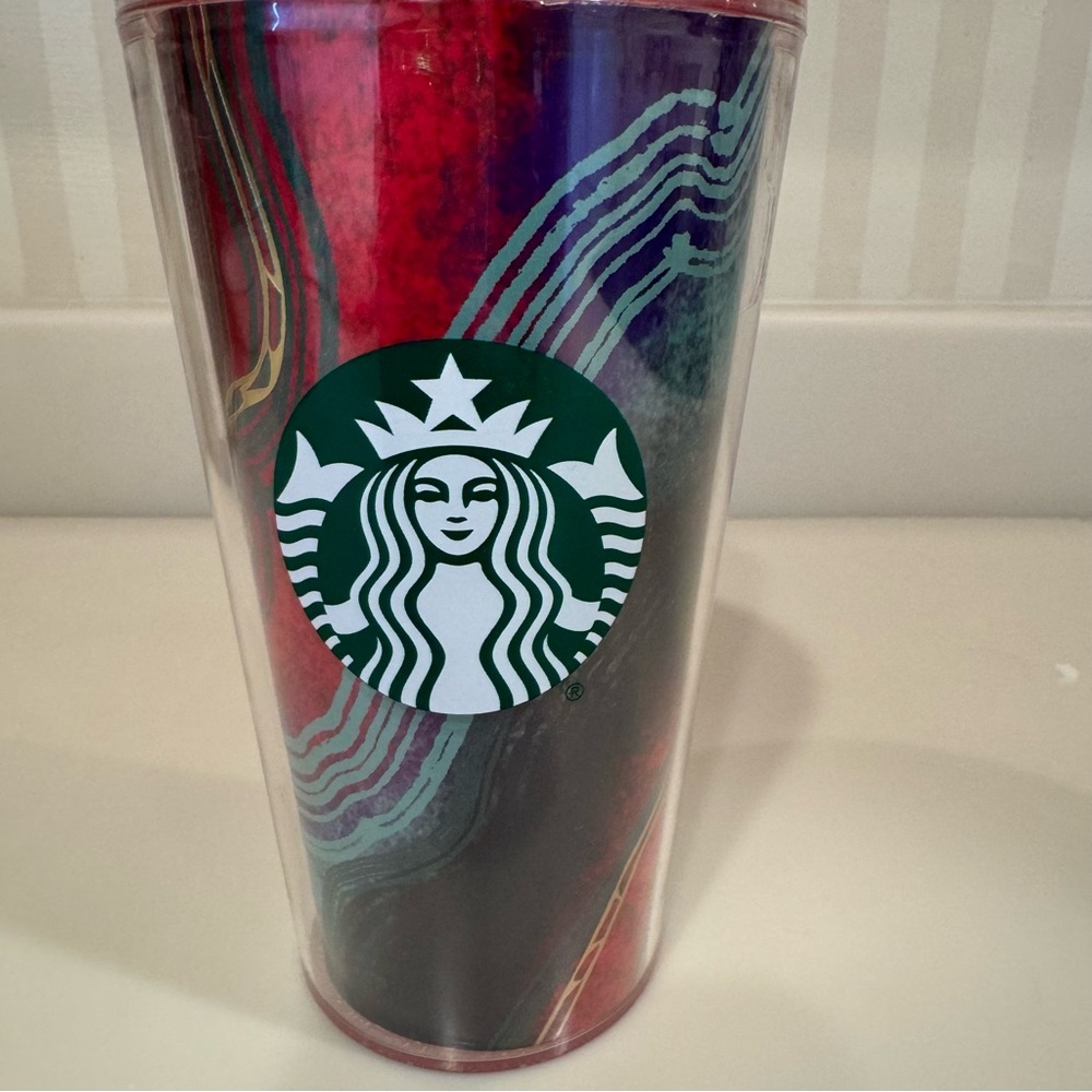 Two Starbucks 2021 16 Oz. Grande Cold Beverage Cups With Straws - Picture 11 of 15